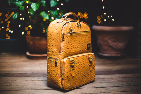 dark truffle leather backpack Crown plugstyle:Glide Baits Large Capacity Laptop Backpack Color:Rasta Fade - Ebony Handle Our COO