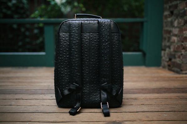 Prime Society Crown Collection Leather Backpack with Gold Hardware