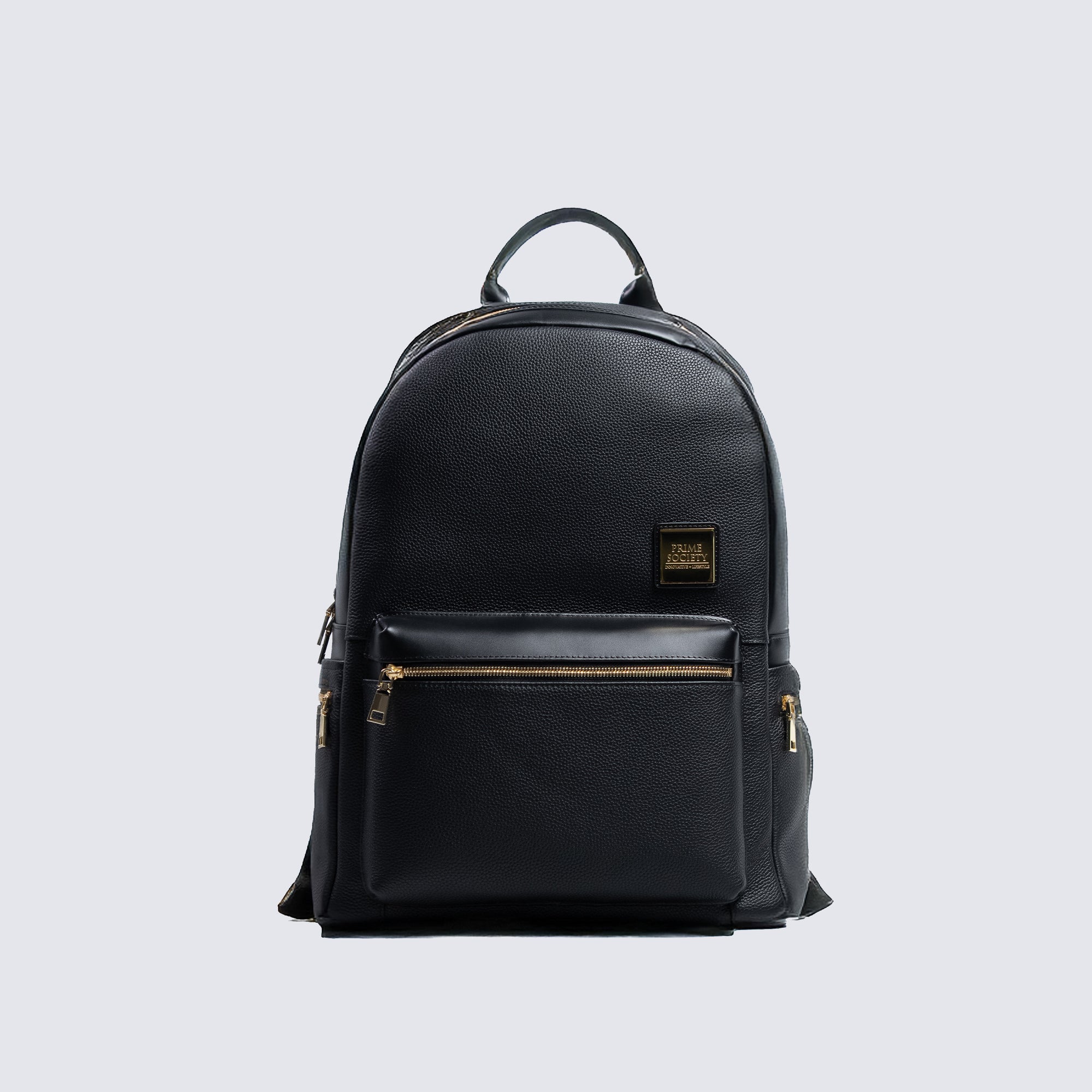 black backpack with leather straps century 21 Dynasty Black Backpack