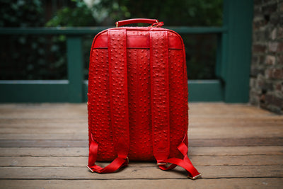 buscemi phd large leather backpack red Crown Red Backpack